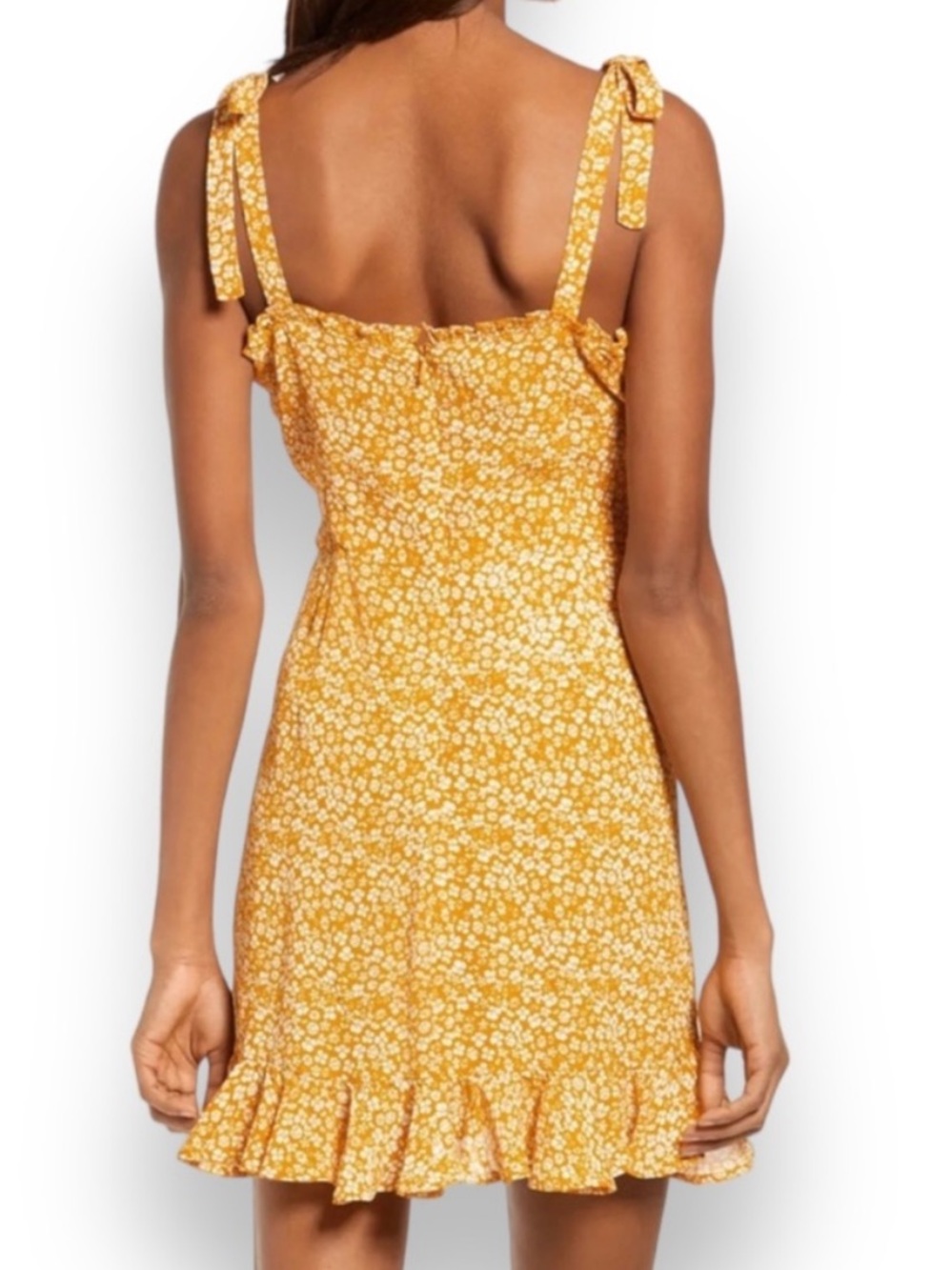 Bardot Floral Ruffle Hem Mini Dress - Picture 2 of 14